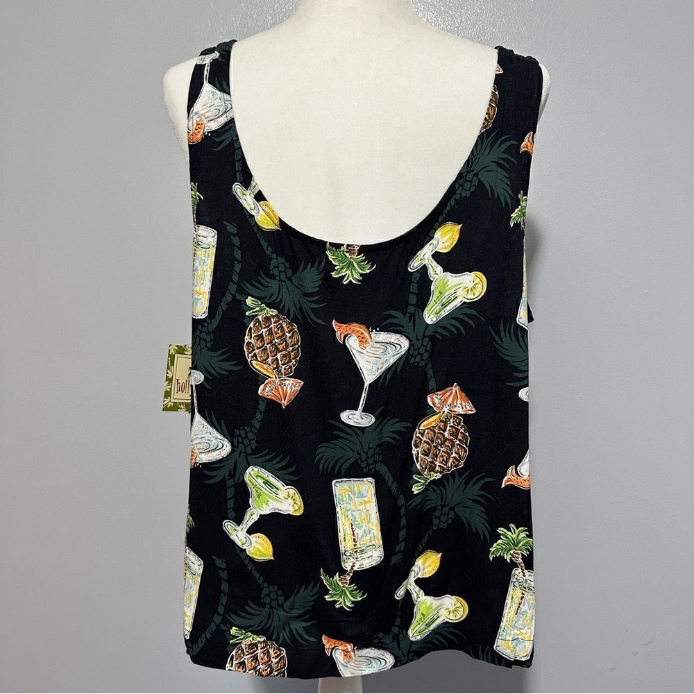 Holly Lane tank shirt with cocktails. NWT size XL